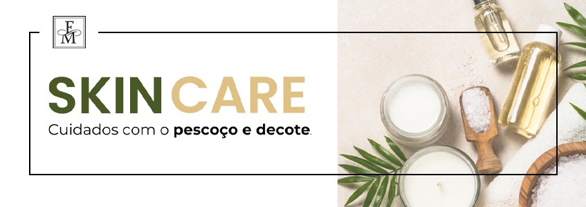A pele do pescoço e decote